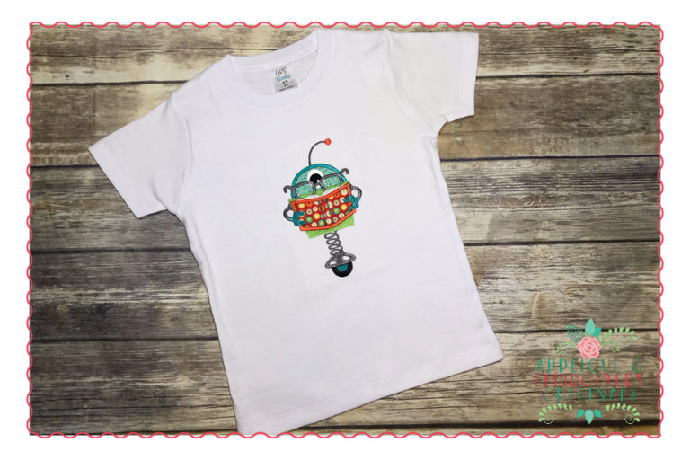 412 Reading Robot Applique Design - Image 2