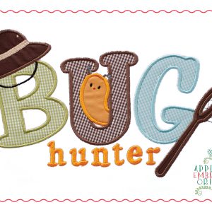418 Boys Bug Insect Hunter Net Applique Design