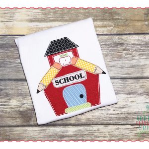 421 School House Simple Stitch Applique Design