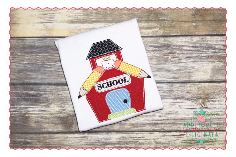 421 School House Simple Stitch Applique Design
