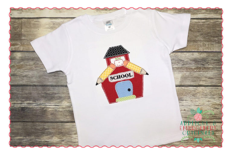421 School House Simple Stitch Applique Design - Image 2