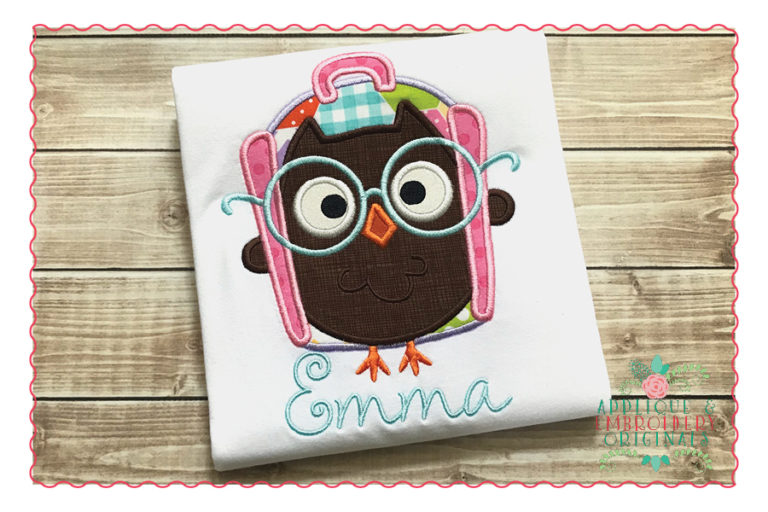 423 Owl Backpack Applique Design