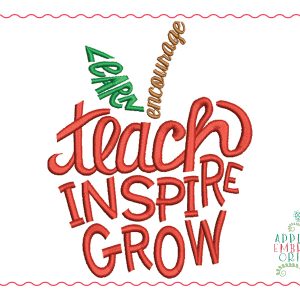 425 Learn Teach Inspire Encourage Learn Embroidery Design