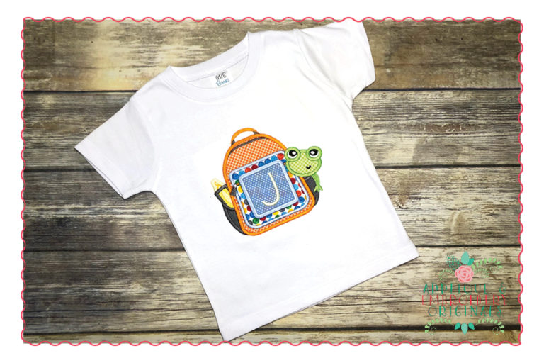 435 Backpack Monogram Frame Boy Applique Design