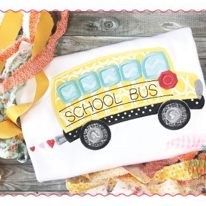 439 School Bus Applique Design