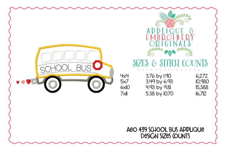 439 School Bus Applique Design - Image 3