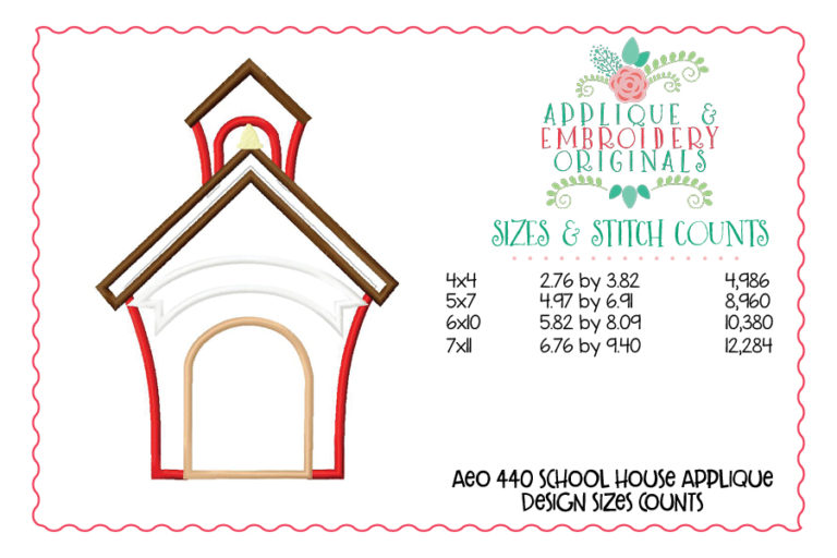 440 School House Applique Design - Image 3