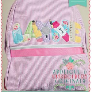 445 Back to School Mini Applique Font