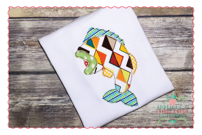 452 Carp Fish Simple Stitch Applique Design