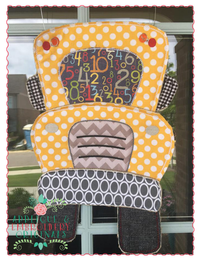 457 School Bus Back to School Door Hanger In-The-Hoop Applique Design