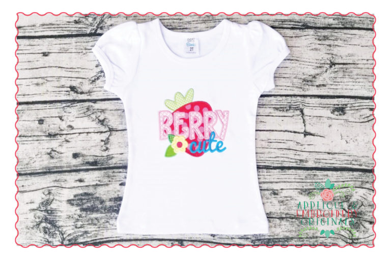 461 Strawberry Berry Cute Applique Design - Image 2