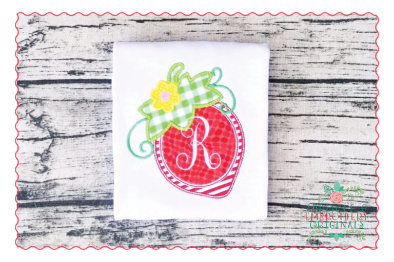 463 Strawberry Monogram Frame Applique Design - Image 6