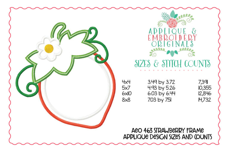 463 Strawberry Monogram Frame Applique Design - Image 7