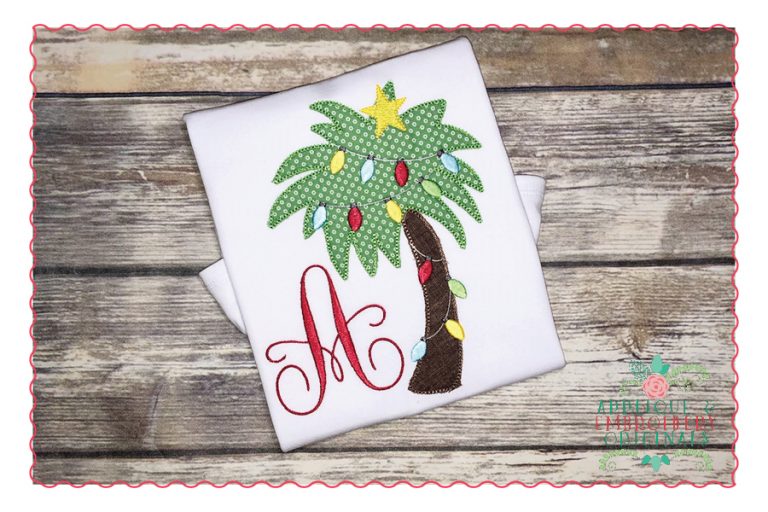 470 Christmas Palm Tree Applique Design