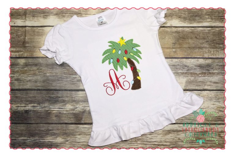 470 Christmas Palm Tree Applique Design - Image 3