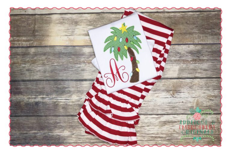 470 Christmas Palm Tree Applique Design - Image 2