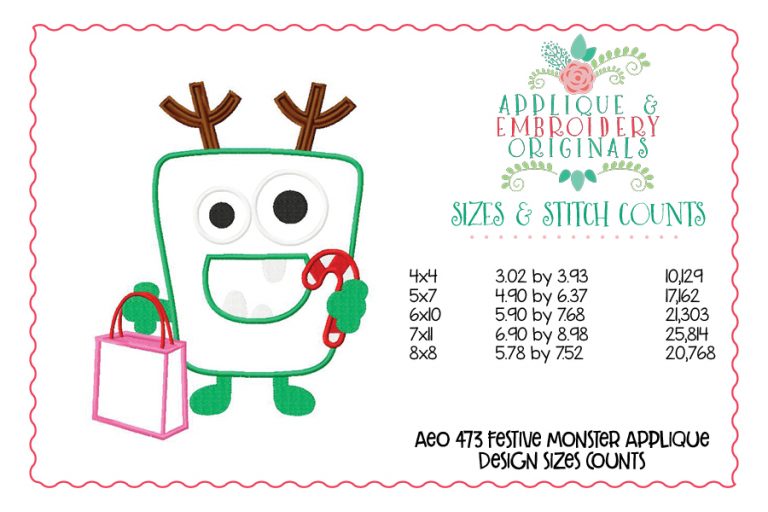 473 Festive Monster Applique Design - Image 2