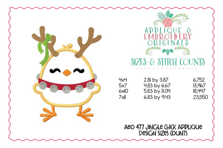 477 Jingle Chick Applique Design - Image 2
