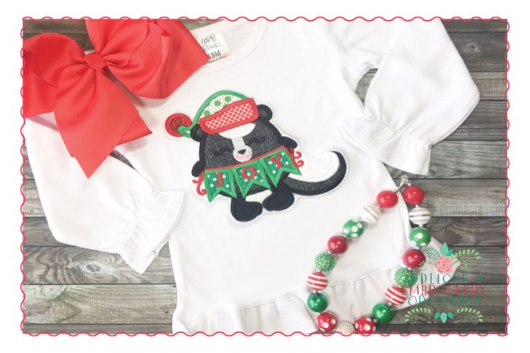 478 Joyful Skunk Applique Design - Image 2