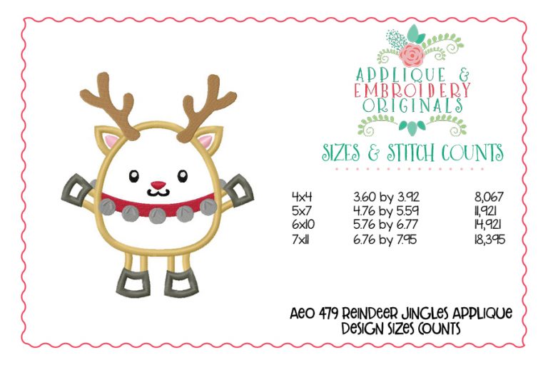 479 Reindeer Jingles Applique Design - Image 8
