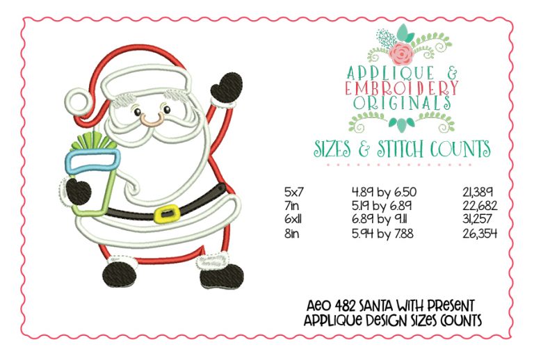 482 Santa Claus with Presents Applique Design - Image 3