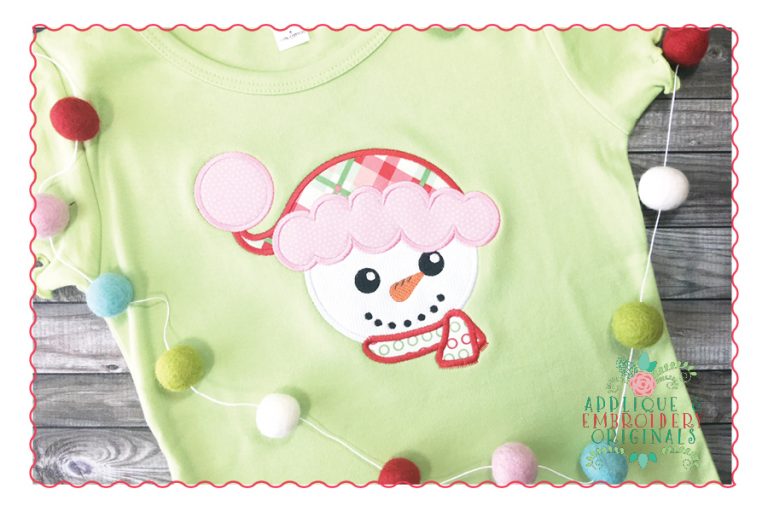 485 Snowman Santa Head Applique Design - Image 5