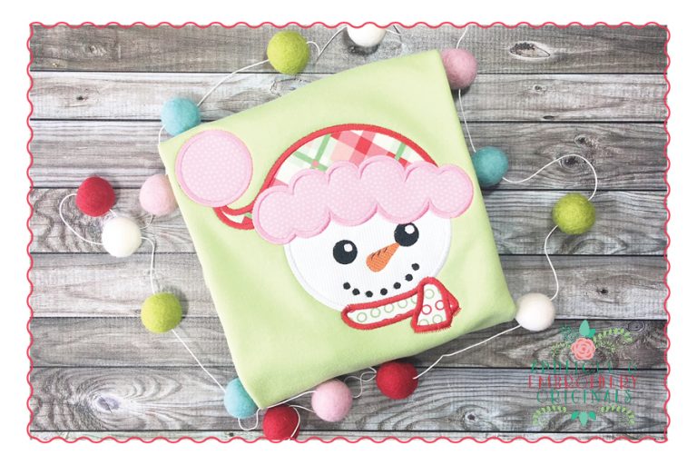 485 Snowman Santa Head Applique Design - Image 4