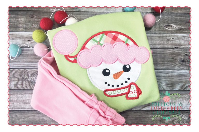 485 Snowman Santa Head Applique Design - Image 2