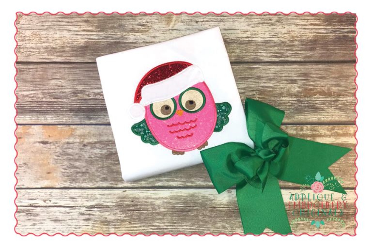 486 Santa Owl Applique Design