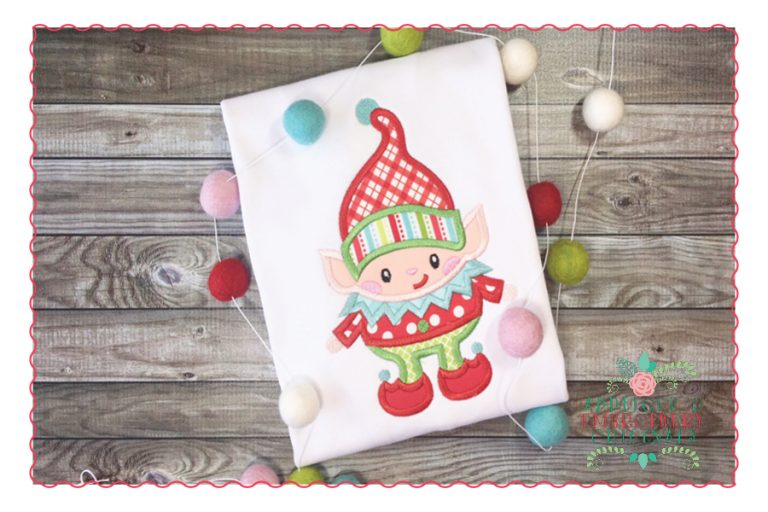 487 Happy Elf Applique Design