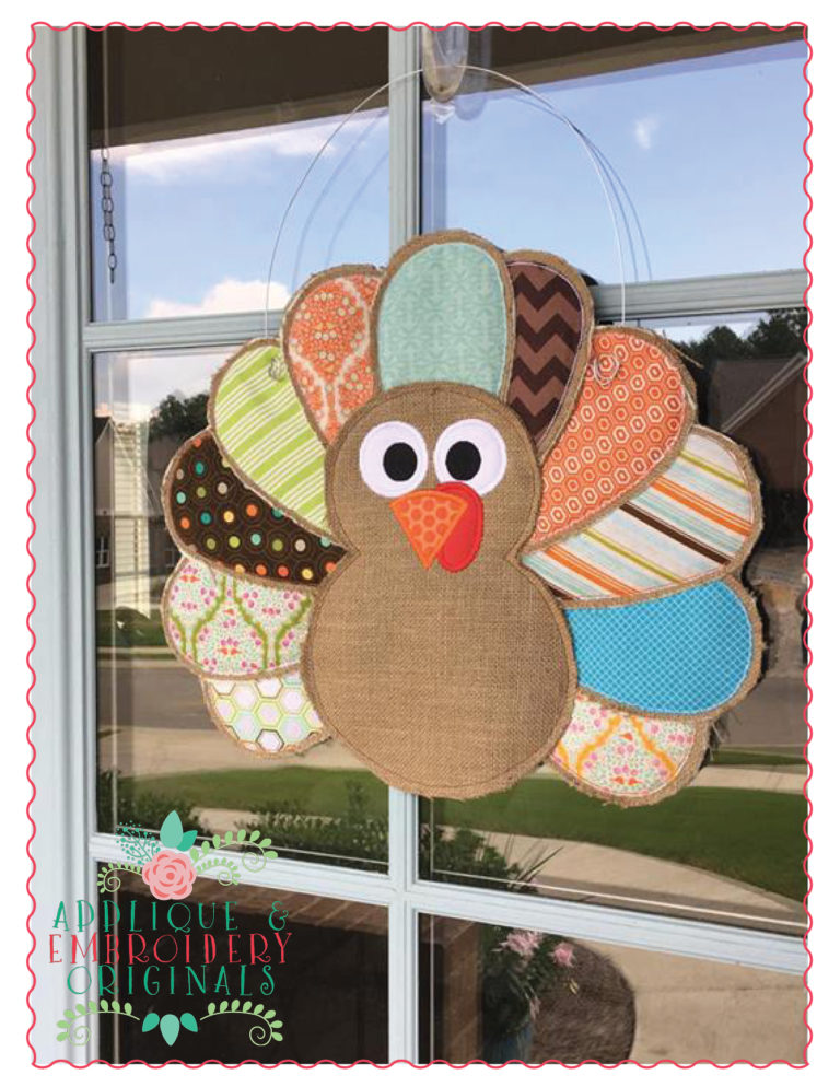 491 Turkey Door Hanger In-The-Hoop Applique Design