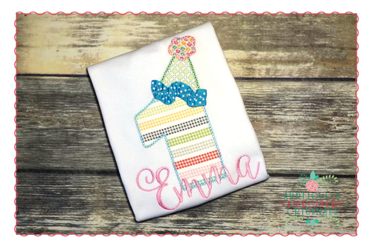 499 Birthday Hat Numbers 1-9 Applique Design