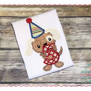 506 Birthday Puppy Dog Numbers 1-9 Party Applique Design