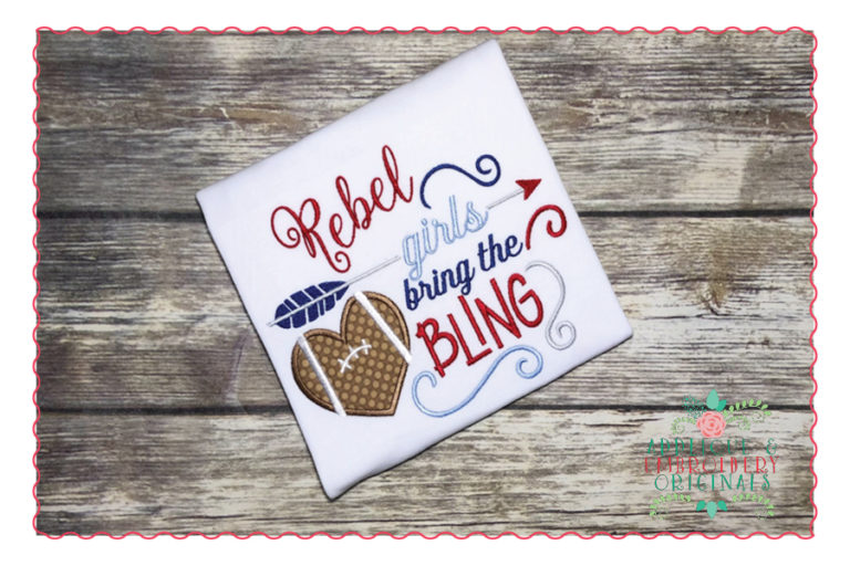 518 Football Girls Bring Bling Cheer Applique Design