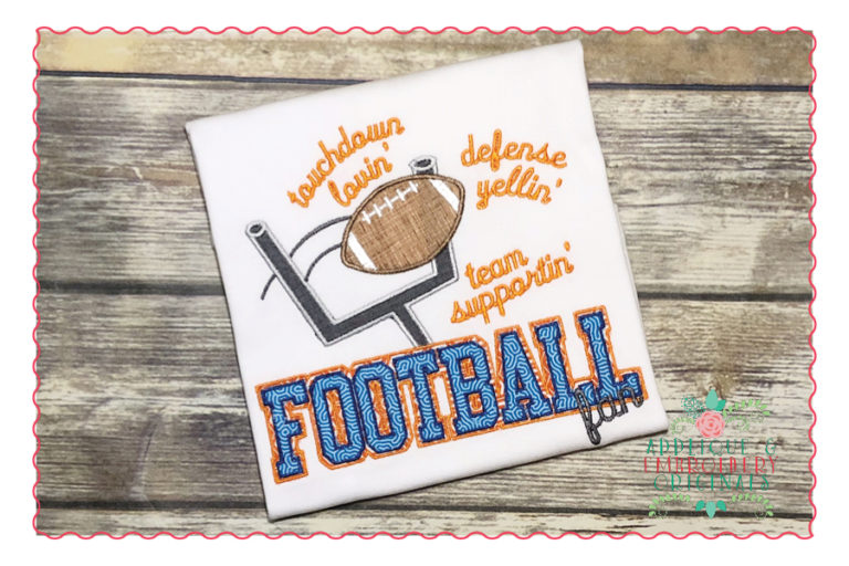 519 Football Fan Goal Post Touchdown Applique Design