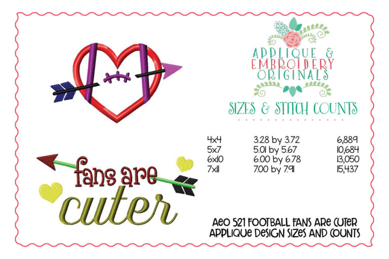 521 Football Fans are Cuter Applique Design - Image 3