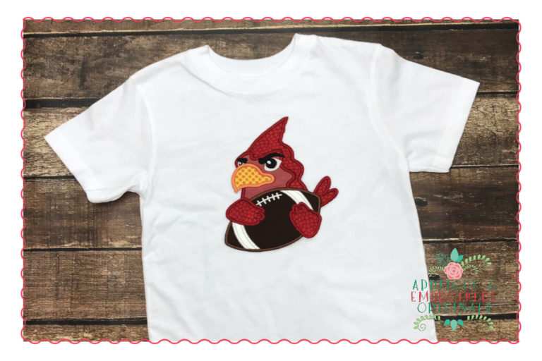 523 Cardinal Football Mascot Applique Design - Image 2