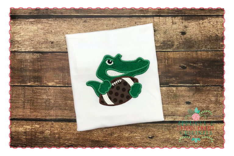 527 Swamp Gator Football Mascot Applique Design