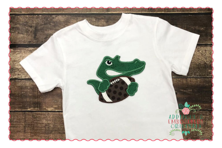 527 Swamp Gator Football Mascot Applique Design - Image 2