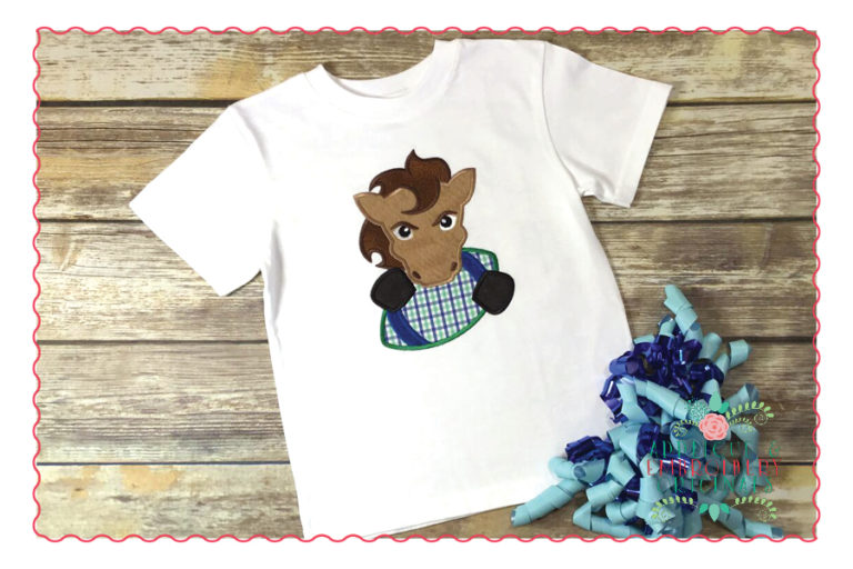 528 Horse Mustang Football Mascot Applique Design - Image 2
