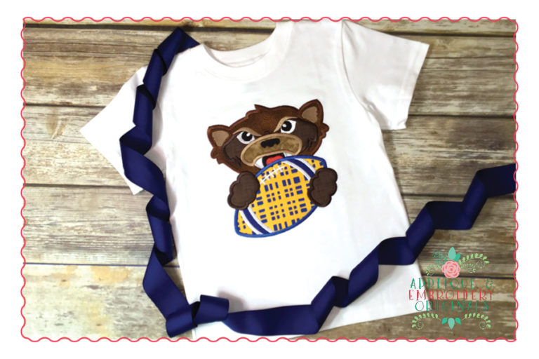 534 Wolverine Badger Football Mascot Applique Design - Image 2