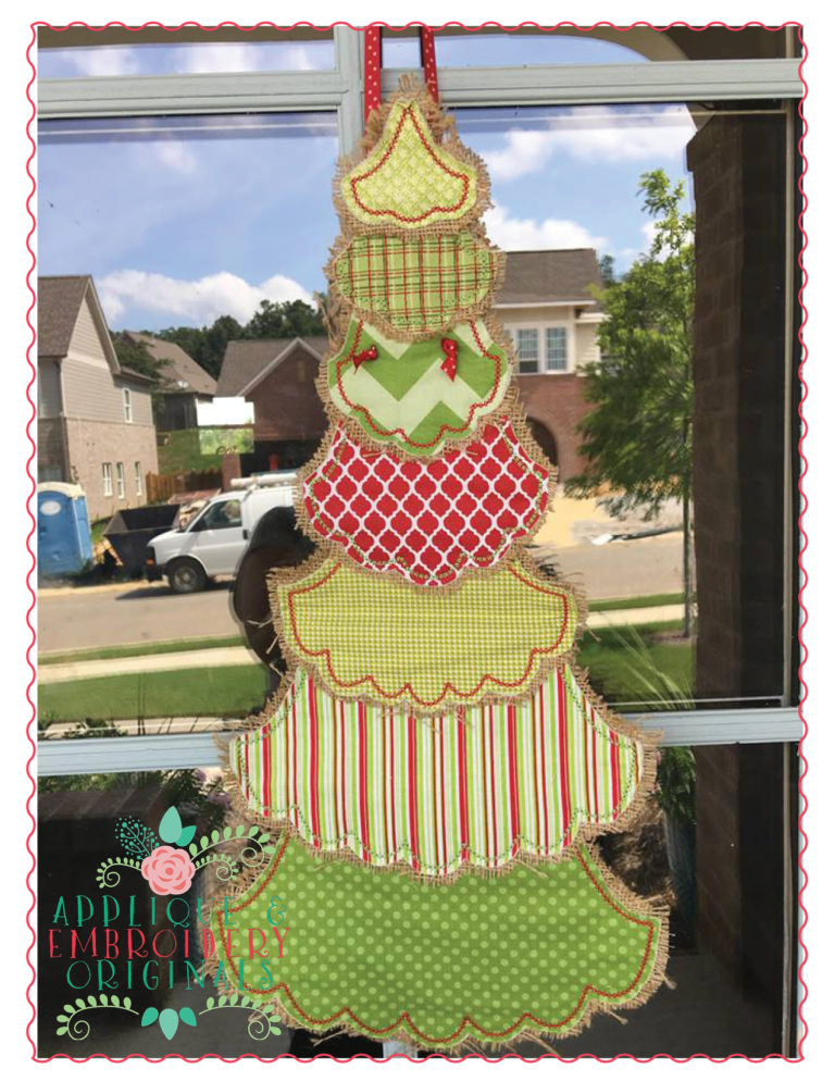 1470 Layered Tree Christmas Door Hanger In-The-Hoop  Applique Design - Image 5