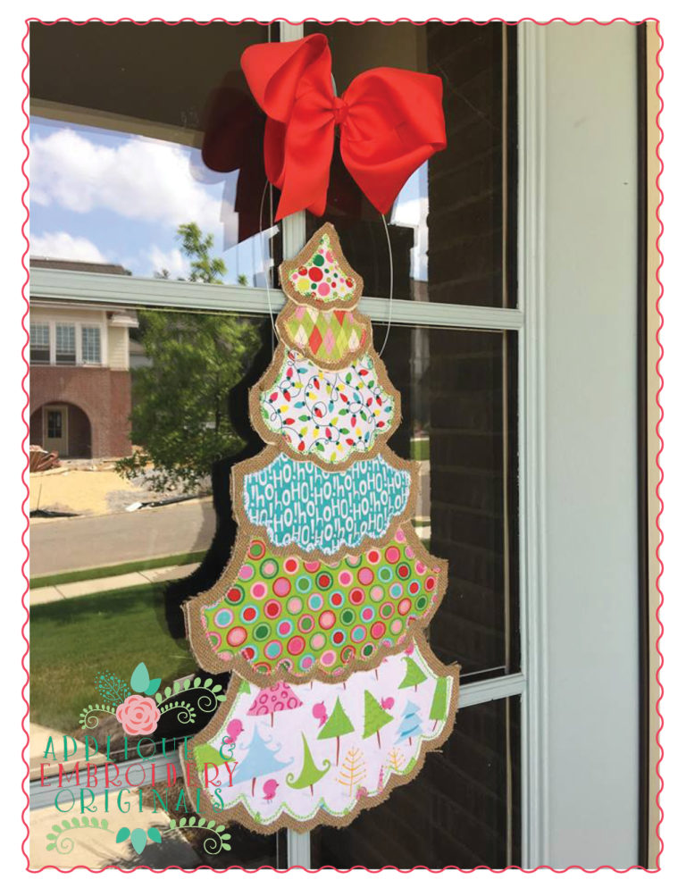 1470 Layered Tree Christmas Door Hanger In-The-Hoop  Applique Design - Image 3