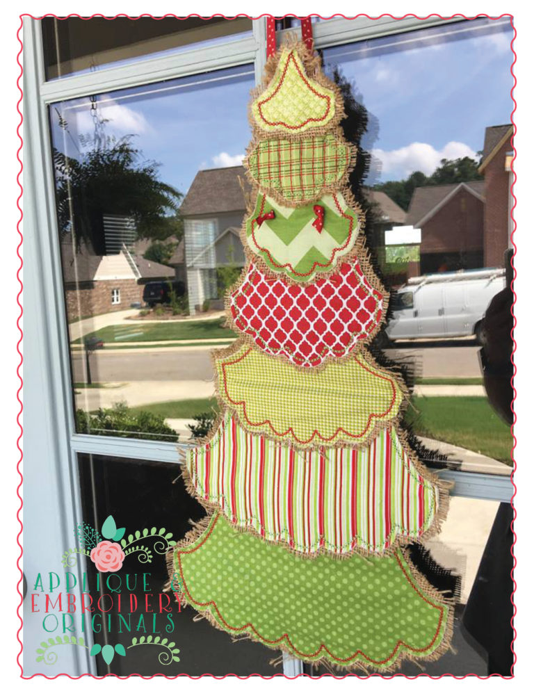 1470 Layered Tree Christmas Door Hanger In-The-Hoop  Applique Design - Image 2