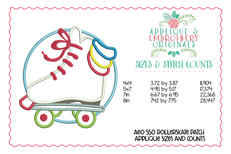 540 Roller Skate Rink Applique Design - Image 3