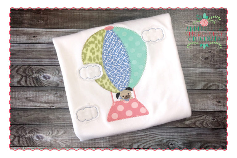 542 Hot Air Balloon with Puppy Dog Applique Design - Image 5