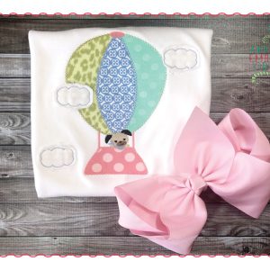 542 Hot Air Balloon with Puppy Dog Applique Design