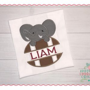 543 Split Football Elephant Mascot Applique Design