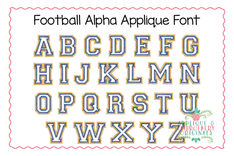 551 Football Block Alpha Applique Font