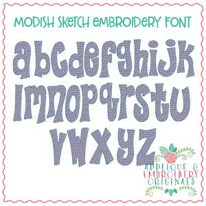 558 Modish Sketch Embroidery Font